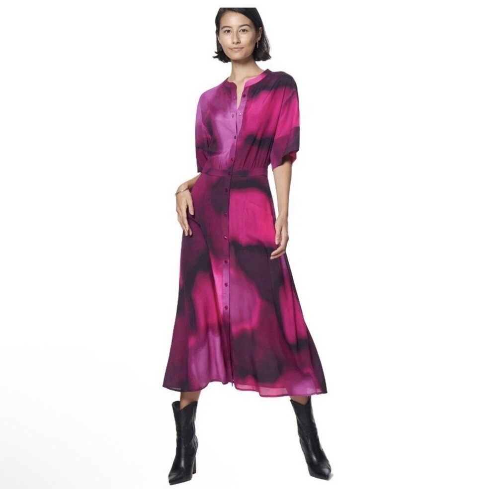 The Kit Cobie Shirtdress Size 6 Pink Love Haze Short Sleeve Midi NEW